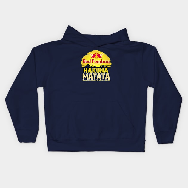 Red Pumbaa Safari & Tours Kids Hoodie by maped